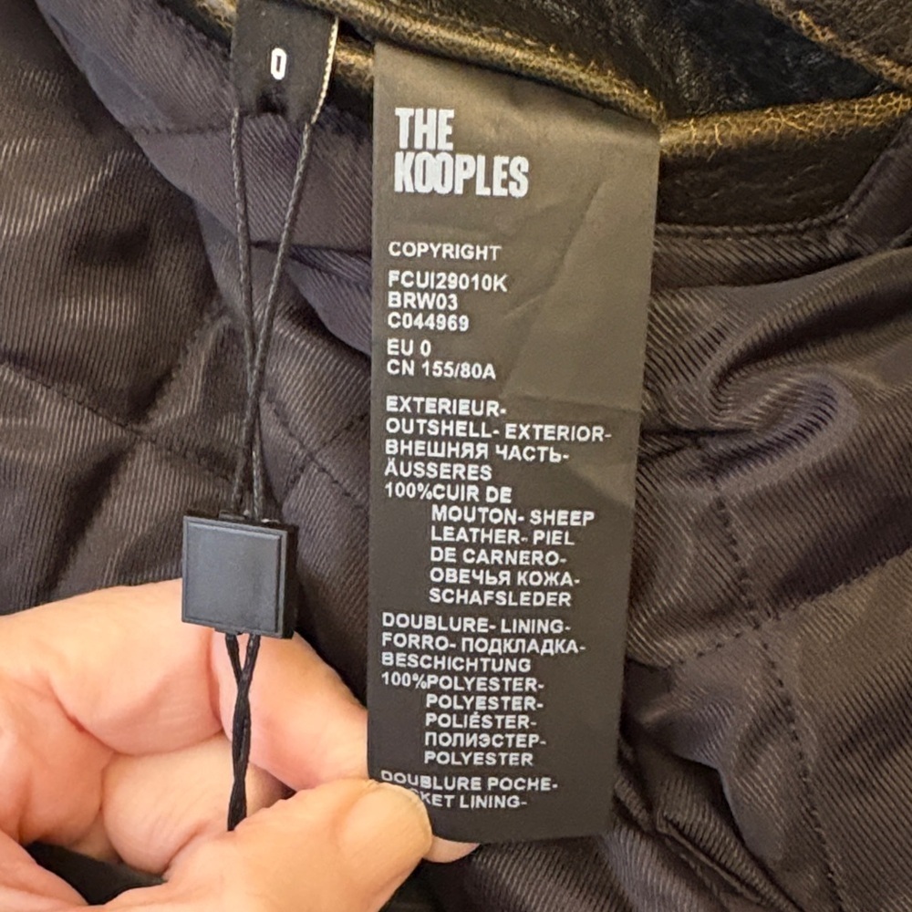 The Kooples Textured Black Sheep Leather Jacket - Picture 11 of 11